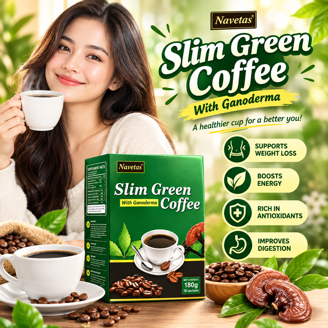 Slim Green Coffee with Ganoderma 180g
