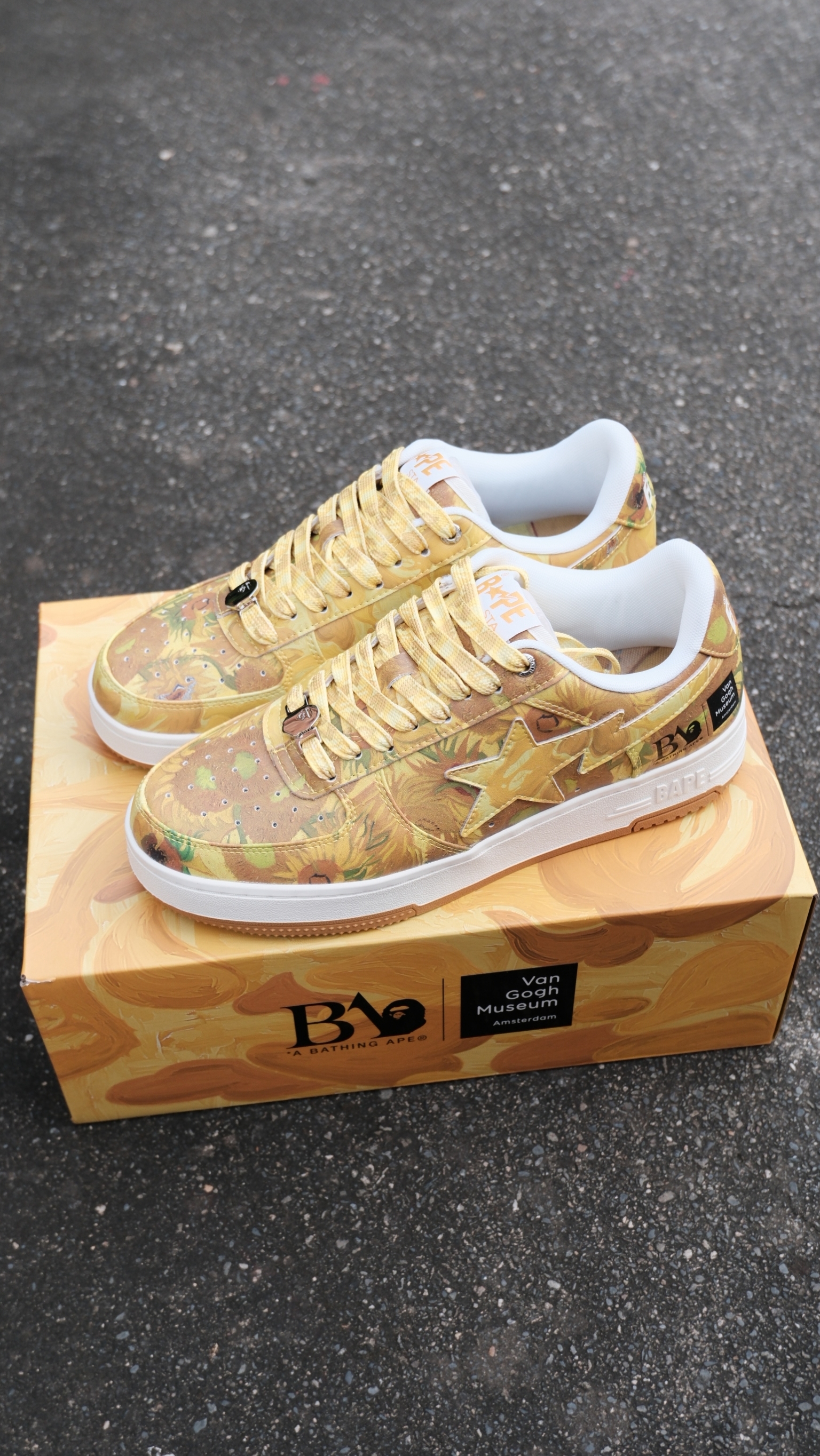 BAPE STA 梵谷聯名 向日葵油畫迷彩 板鞋 0ZXSHM922911Q