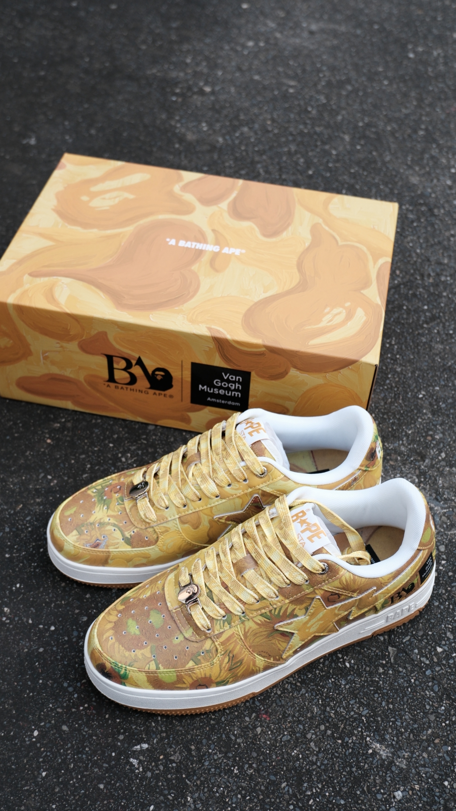 BAPE STA 梵谷聯名 向日葵油畫迷彩 板鞋 0ZXSHM922911Q