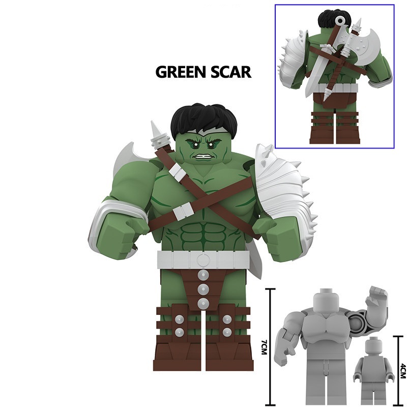 Hulk Green Scar Custom Minifigures Fit Lego (7CM) AF369