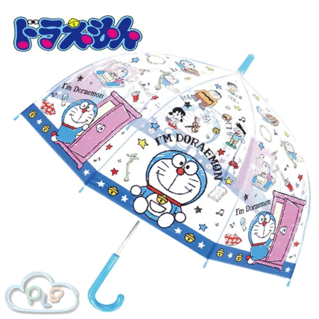 Children's Windproof Transparent Birdcage-Shaped Deep-Opening Automatic Umbrella (Doraemon Friends Series) Doraemon #23142-1