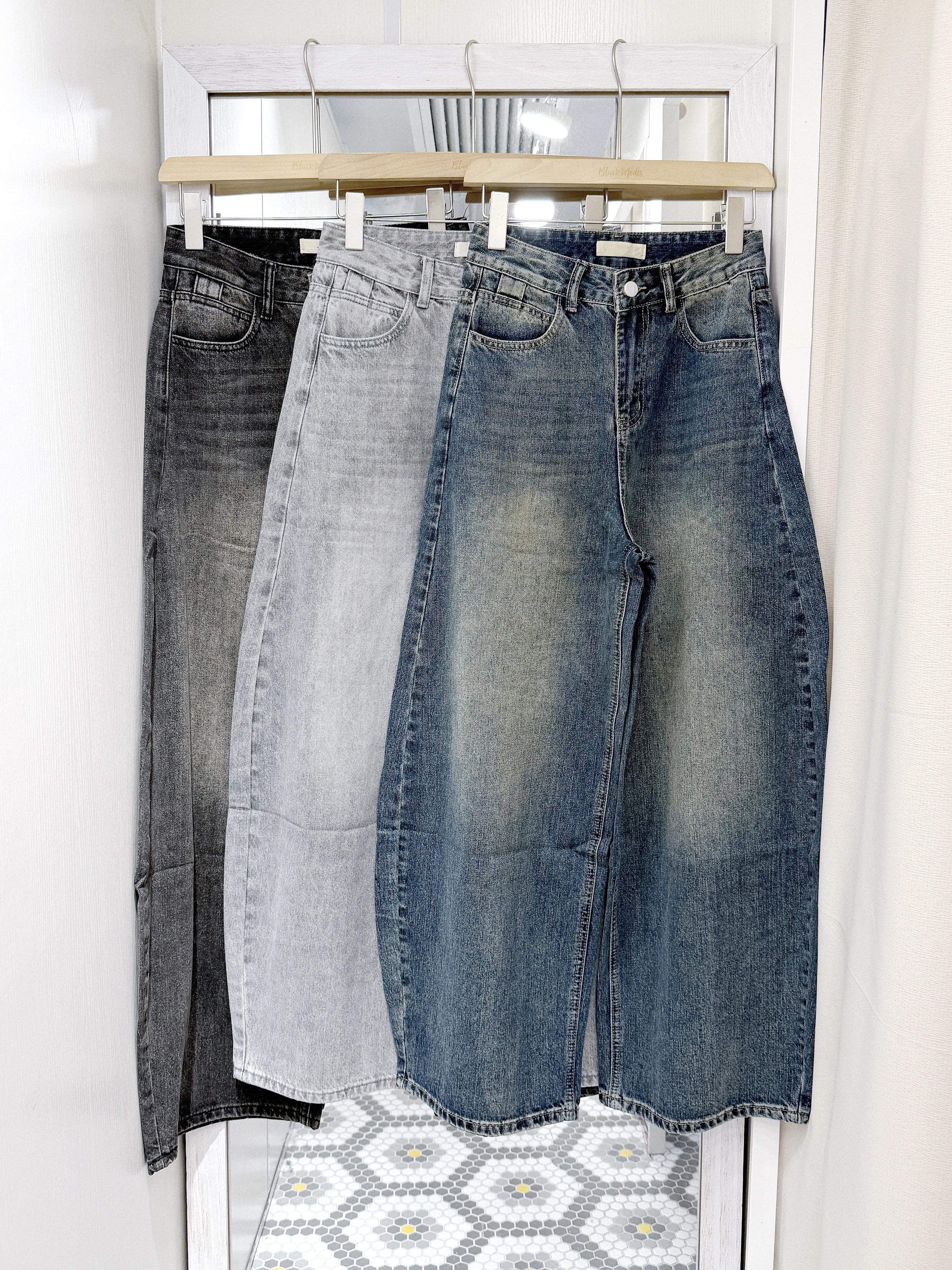 P0294｜超美版型.✦ ݁˖⊹ ࣪ ˖ 3色入日常復古洗水感彎刀長褲 #JS