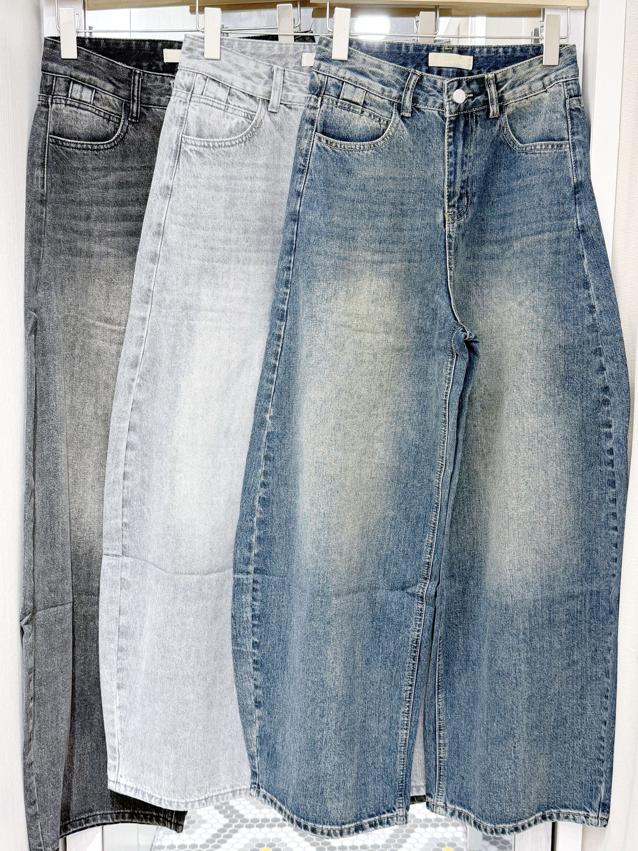 P0294｜超美版型.✦ ݁˖⊹ ࣪ ˖ 3色入日常復古洗水感彎刀長褲 #JS