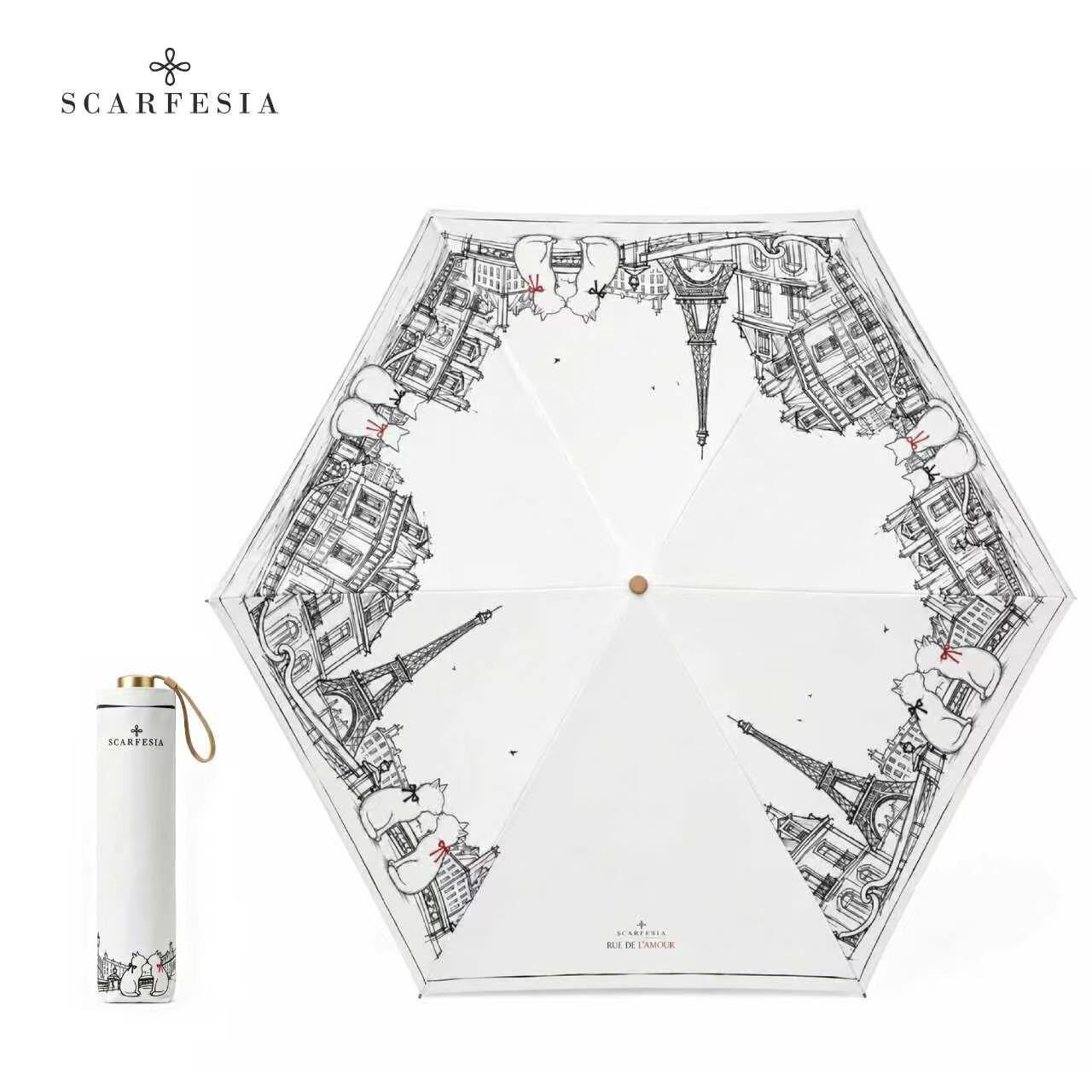 WA03 Scarfesia 雨傘 Rue DE L'amour (White) (895261 614099)