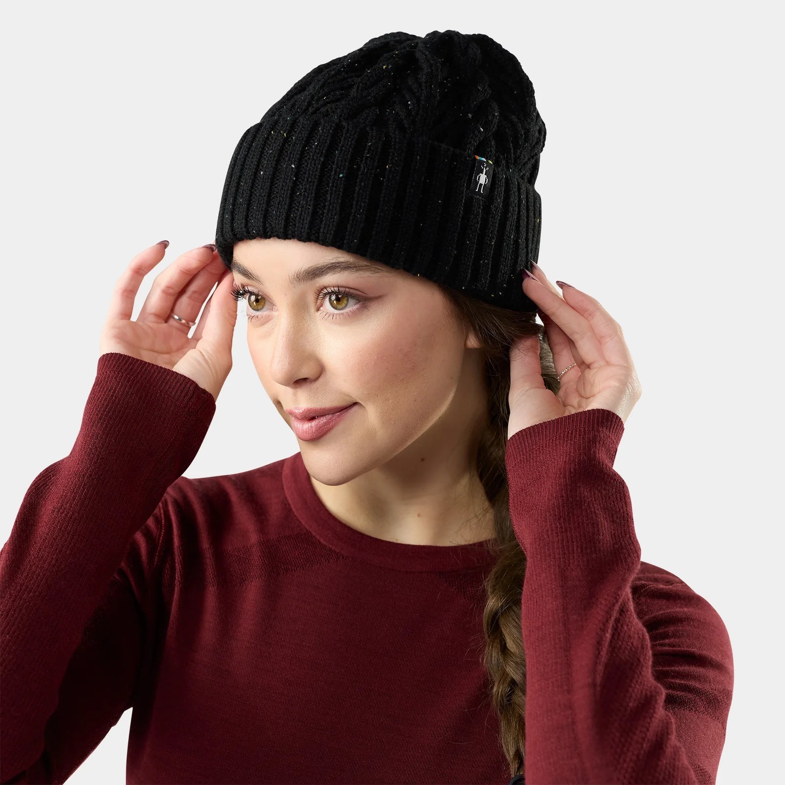 Smartwool Cable 針織保暖毛帽 Cable Knit Beanie Rosewood Heather 多尼戈爾黑 SW002998R51 [HappyOutdoor]