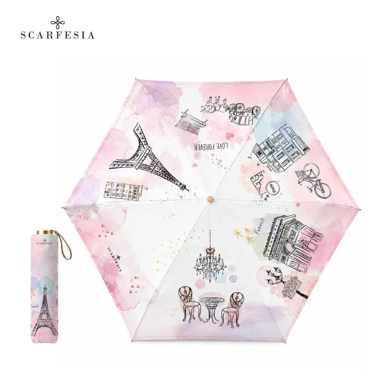 WA04 Scarfesia 雨傘 Paris Memories (Pink) (595261 614082)