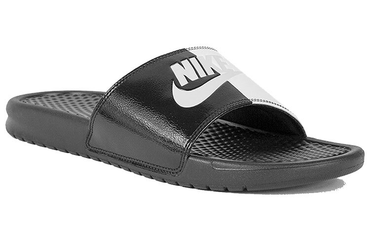 【代購】Nike Victori One Leather Patchwork Slide Slippers Unisex Black White 343880-015