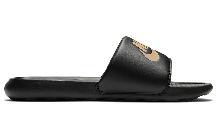 【代購】Nike Victori One Rubber Odor Resistant Antibacterial Slide Slippers Men's Black Gold CN9675-006