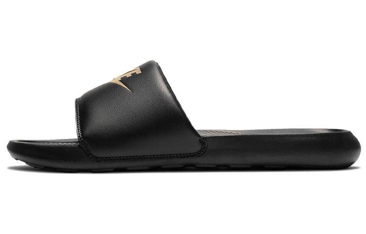 【代購】Nike Victori One Rubber Odor Resistant Antibacterial Slide Slippers Men's Black Gold CN9675-006