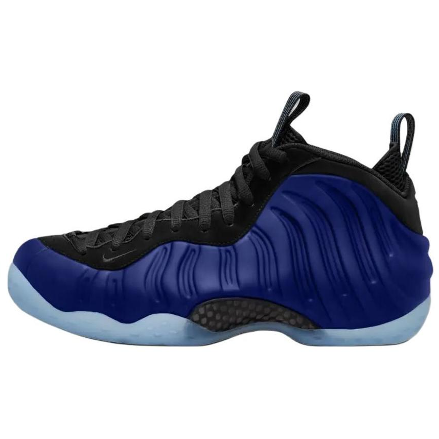 【代購】Nike Foamposite One Slip Resistant Abrasion Resistant Mid top Basketball Shoes Unisex Blue Black HJ5195-400