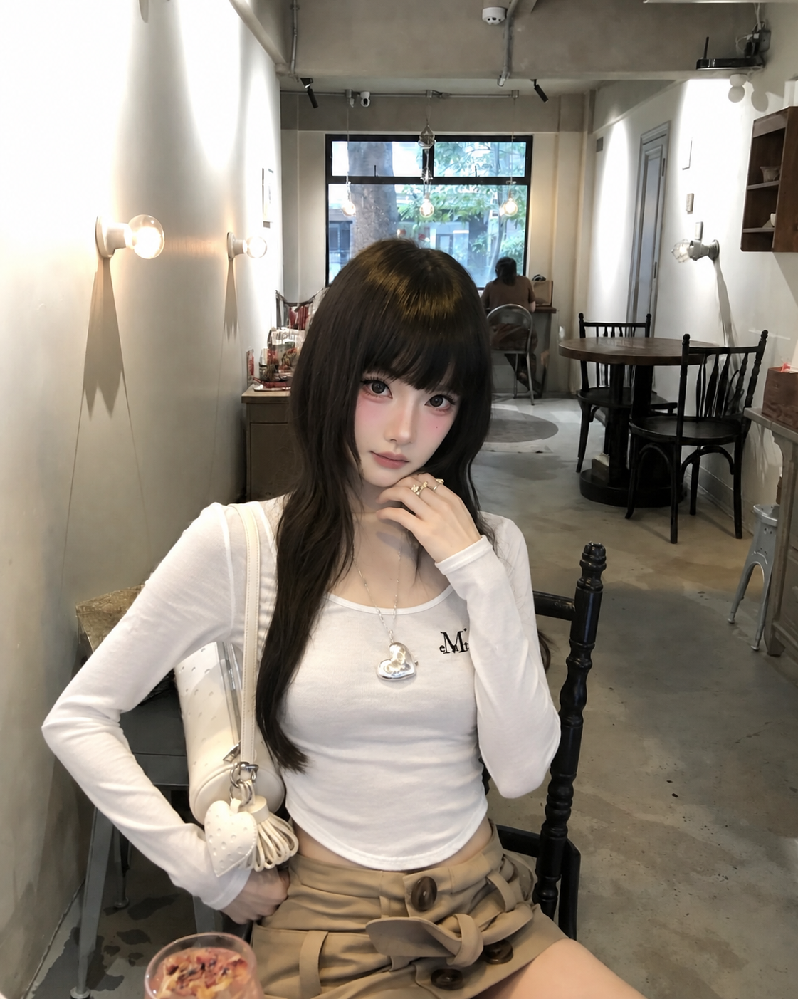 MUCENT ASTI 修身U領 弧形下襬 長袖T-shirt 3色