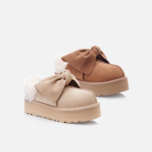 【2色入】UGG Ozlana 2026AW Oversized Bow Platform Slipper