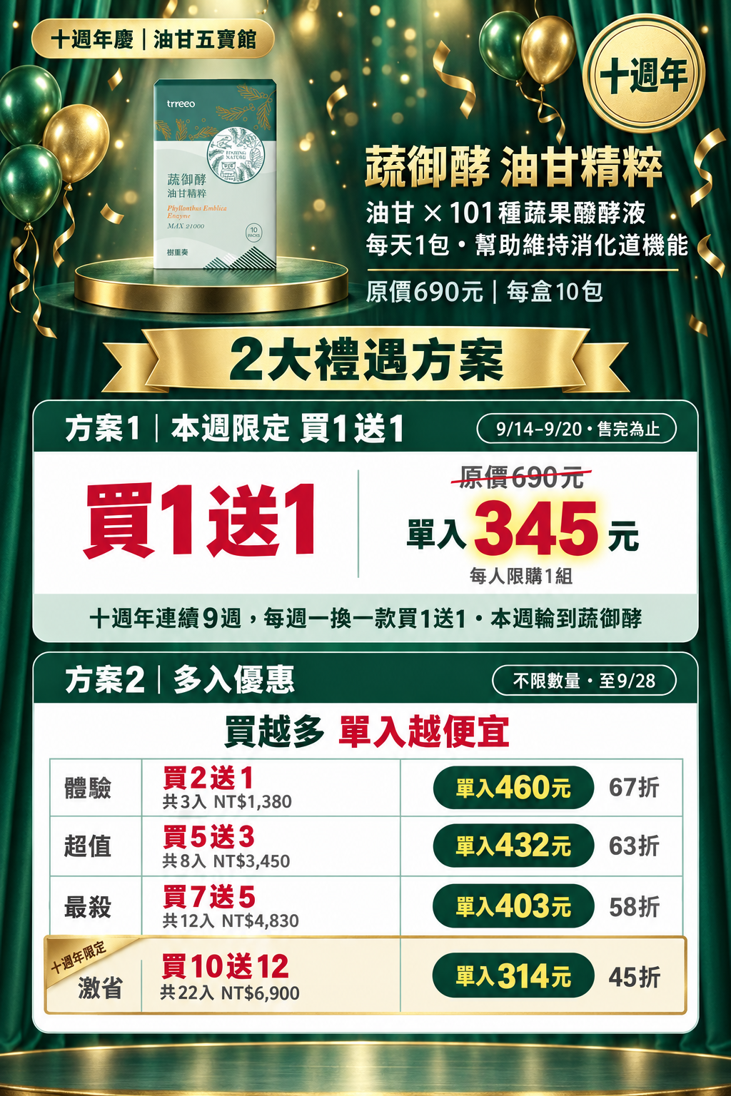 本週買1送1 蔬御酵油甘精粹