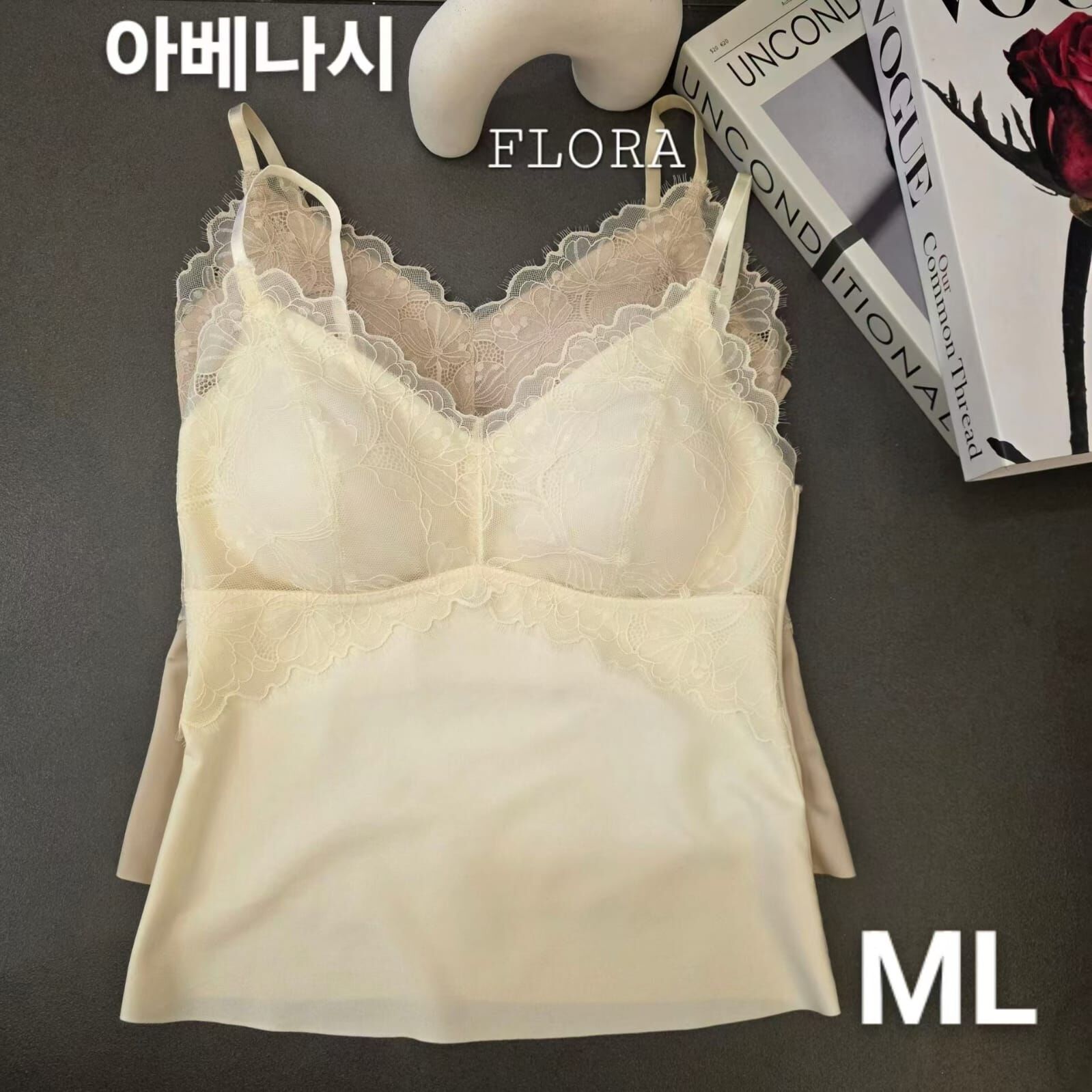 FL7145 蕾絲V領滑滑絲質Bra Top