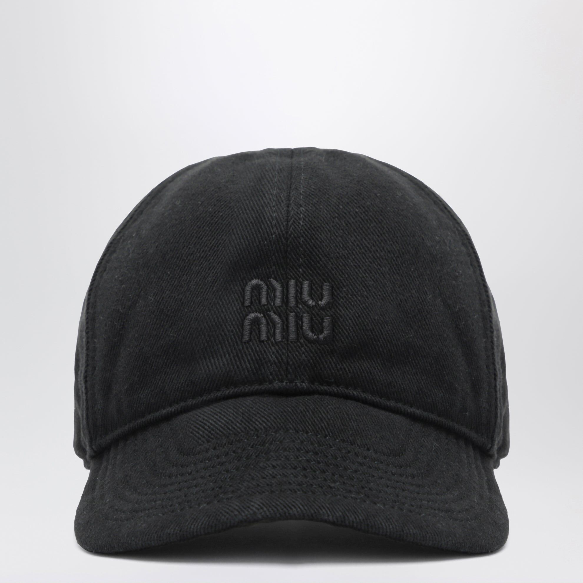 1FF0918-142 [MIU MIU] 斜紋布棒球帽 黑色 #5HC3702CR2 (EU)