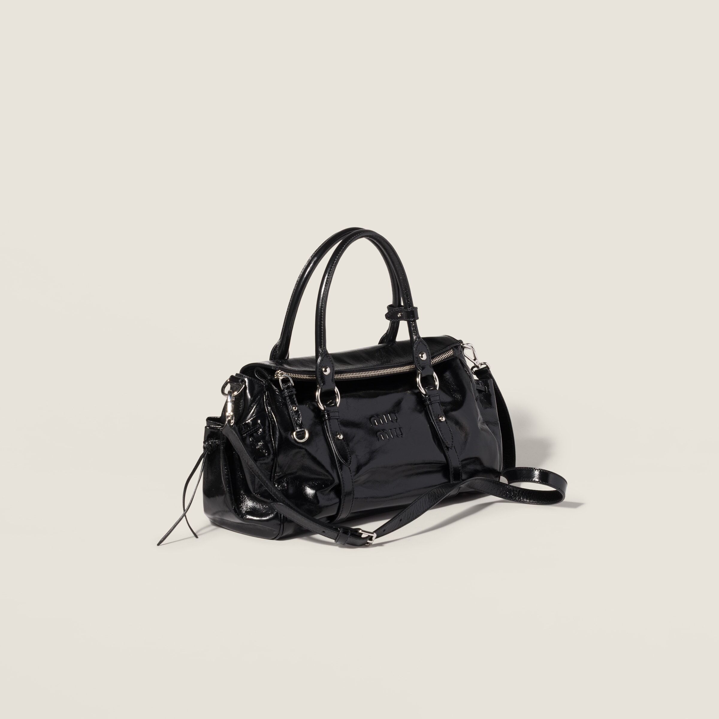 1FF0918-144 [MIU MIU] Glacé 皮革托特袋 黑色 #5BA328OOO2A44 (EU)