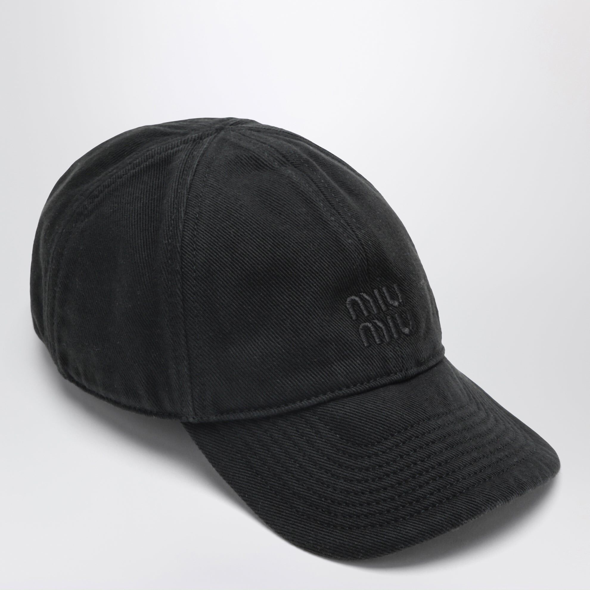 1FF0918-142 [MIU MIU] 斜紋布棒球帽 黑色 #5HC3702CR2 (EU)