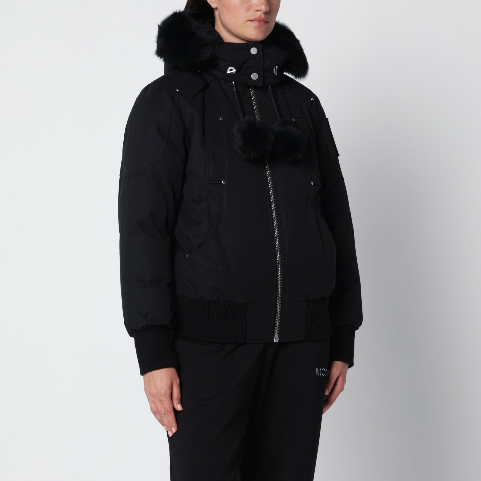 1FF0918-200 [MOOSE KNUCKLES] Original Debbie 棉質飛行員外套 黑色配黑色羊羔毛 #M35LB002SCO (EU)