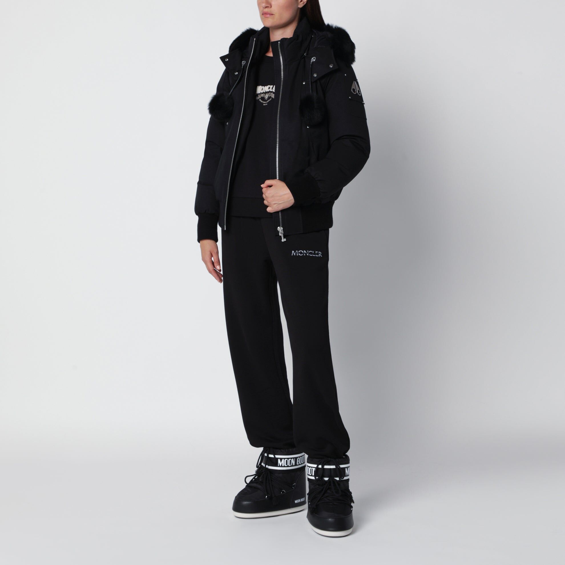 1FF0918-200 [MOOSE KNUCKLES] Original Debbie 棉質飛行員外套 黑色配黑色羊羔毛 #M35LB002SCO (EU)
