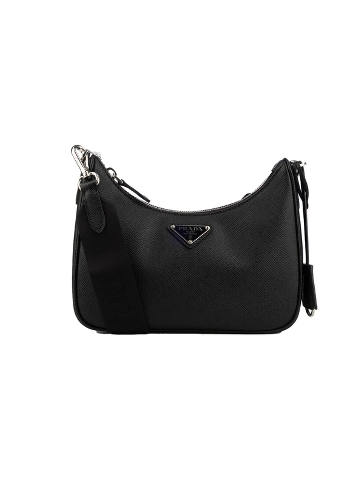 1FF0918-231 [PRADA] 皮革肩揹袋 黑色 #1BH204V2PNZV (EU)