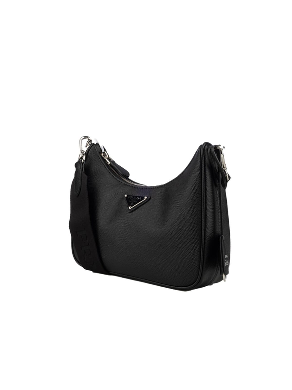 1FF0918-231 [PRADA] 皮革肩揹袋 黑色 #1BH204V2PNZV (EU)