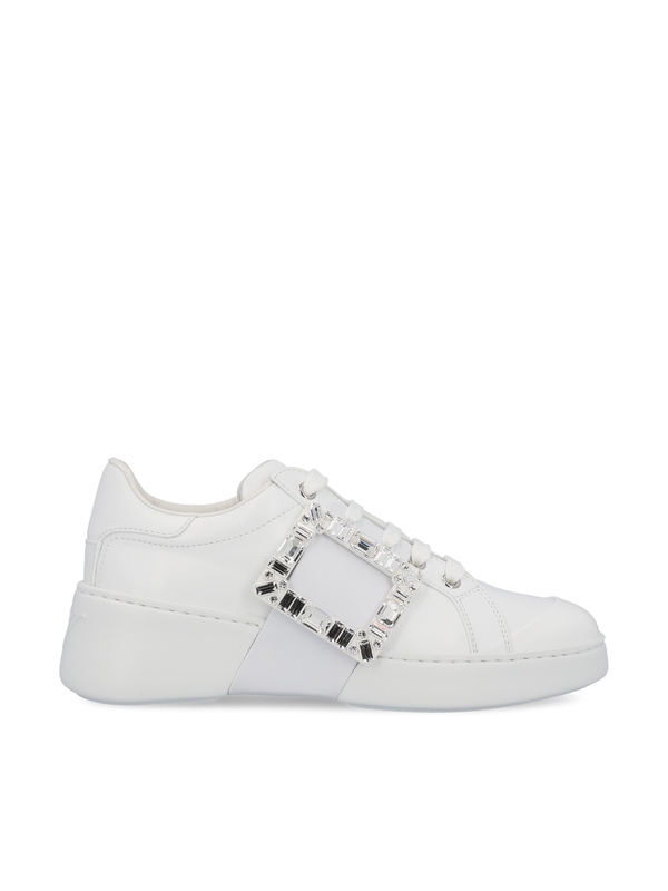 1FF0918-247 [ROGER VIVIER] Viv' Skate 水晶搭扣運動鞋 白色 #RVW54229110LXQ (EU)