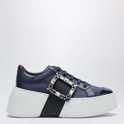 1FF0918-254 [ROGER VIVIER] Viv' Skate 水晶搭扣運動鞋 淺藍色/海軍藍/靛藍色 #RVW73729110VMI (EU)