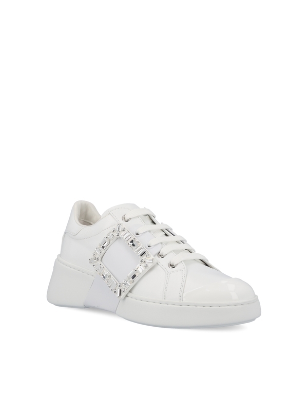 1FF0918-247 [ROGER VIVIER] Viv' Skate 水晶搭扣運動鞋 白色 #RVW54229110LXQ (EU)
