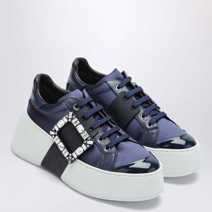 1FF0918-254 [ROGER VIVIER] Viv' Skate 水晶搭扣運動鞋 淺藍色/海軍藍/靛藍色 #RVW73729110VMI (EU)
