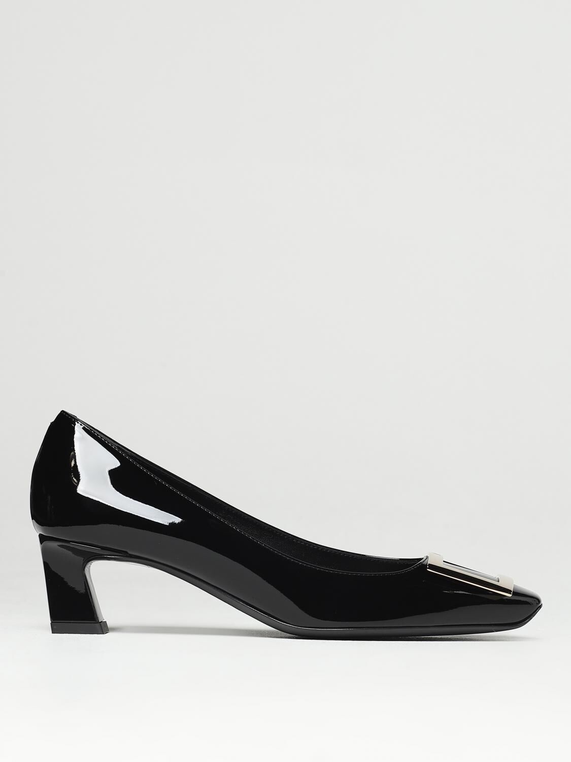 1FF0918-244 [ROGER VIVIER] Belle Vivier Trompette 漆皮高跟鞋 黑色 #RVW44815280D1P (EU)