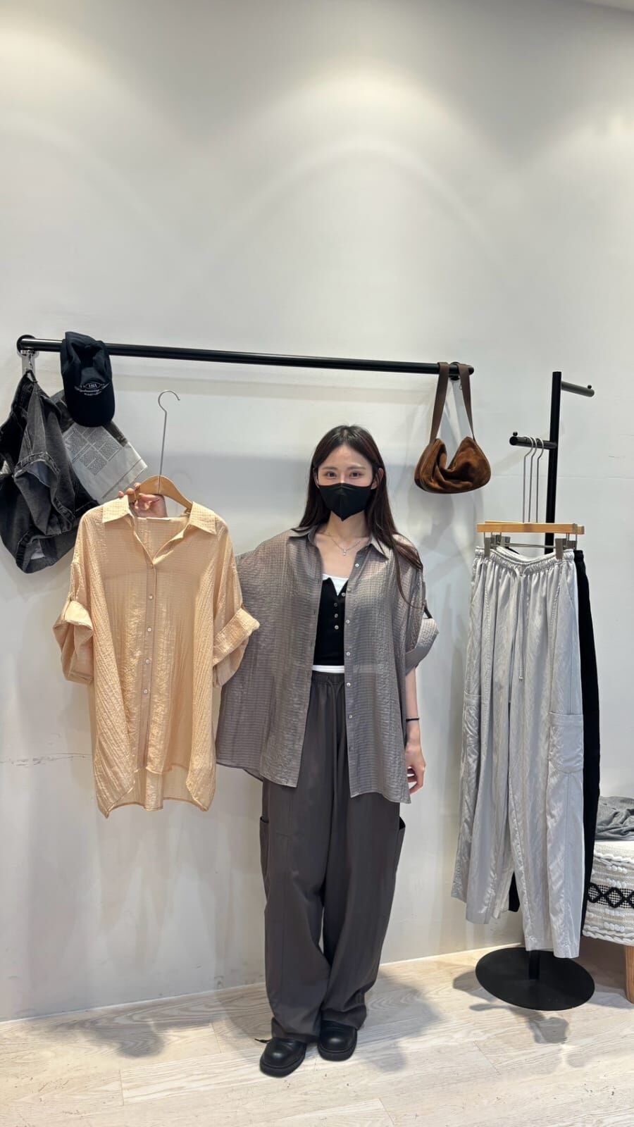 CP7106 休閒透肌格紋襯衫