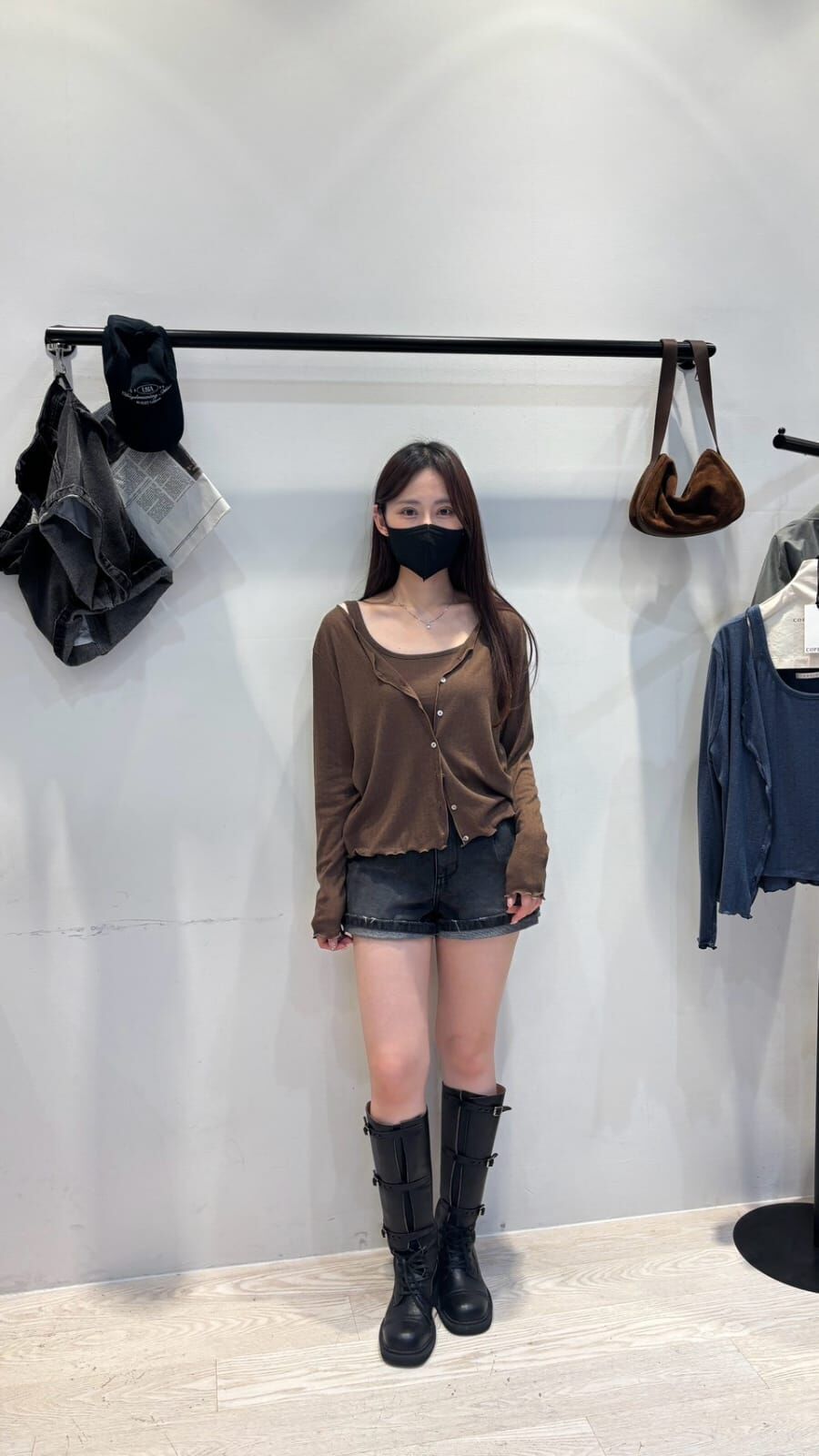 CP7120 韓系溫柔針織兩件套罩衫套裝