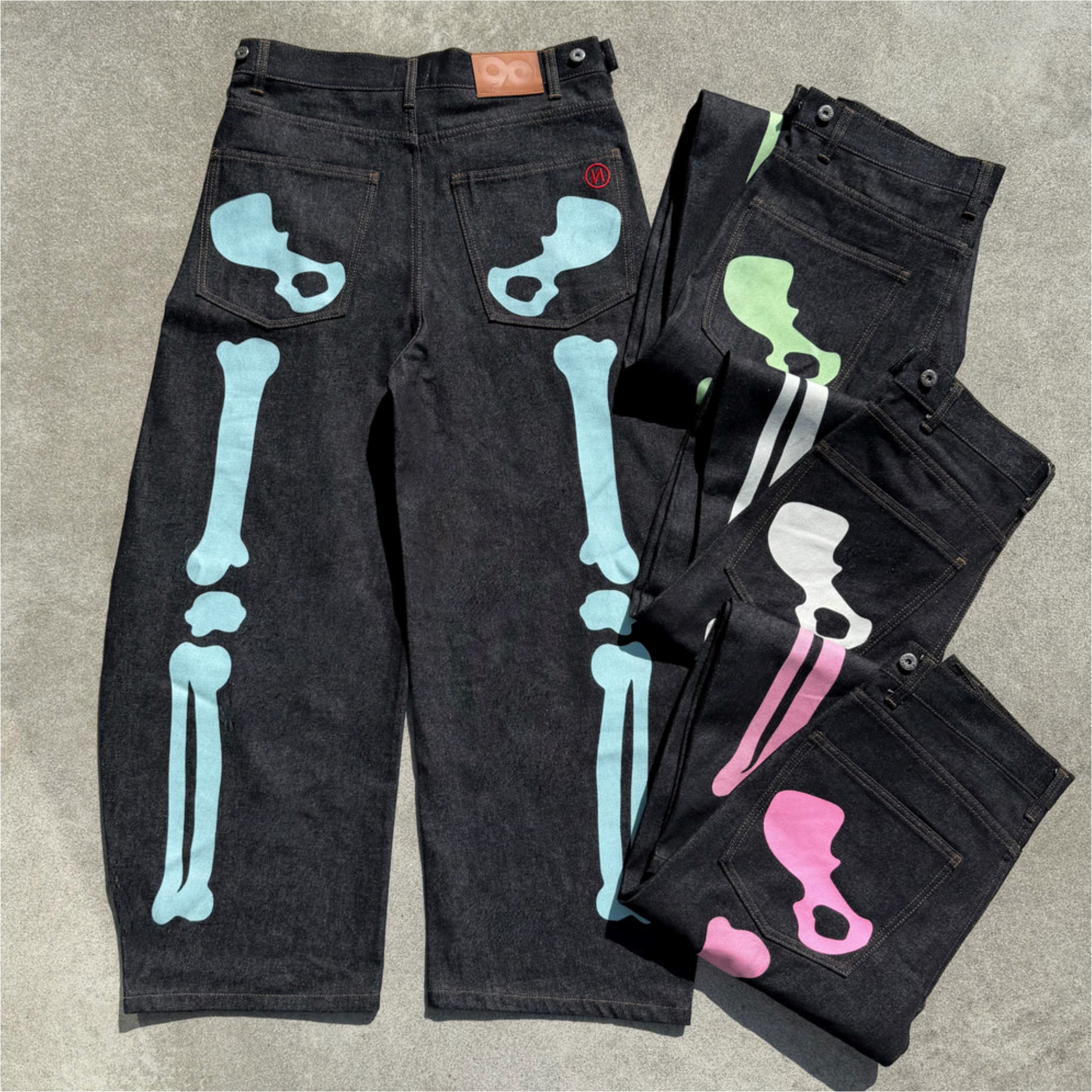2026AW 9090 Bone Hand Denim Pants (Glow in the Dark) 骨頭 夜光 牛仔褲 長褲 現貨 NN2355