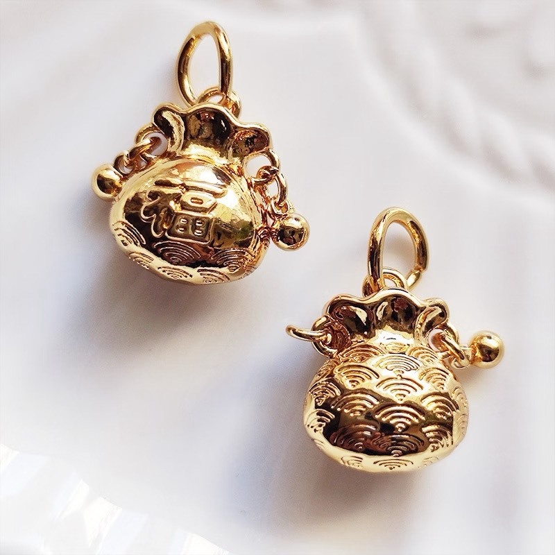 24K 福袋 錢袋 吊墜(1入)｜保色配件 DIY金屬材料