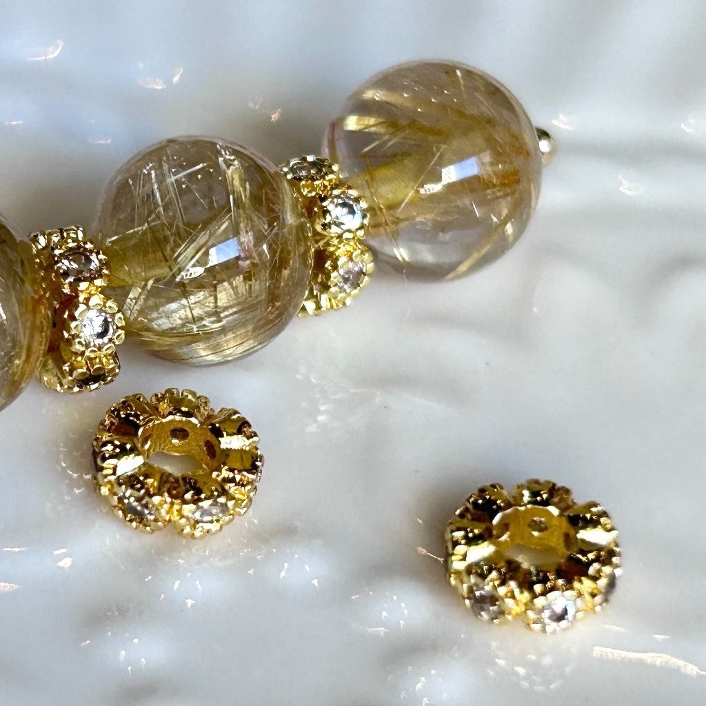 14K/18K 包金保色 花邊鑲鑽 隔片(10入)｜保色配件 DIY金屬材料