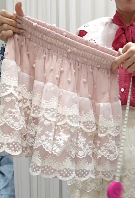 💍K6385  ▶️蕾絲短褲裙 👉W:60-110cm H:cm L:37cm👈