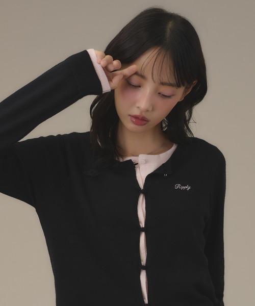日本🇯🇵連線 Apres jour mignon 雙色拼接疊層假兩件針織衫 針織 針織衫 拼接 假兩件 長袖 6色(任買兩件711免運)/預購