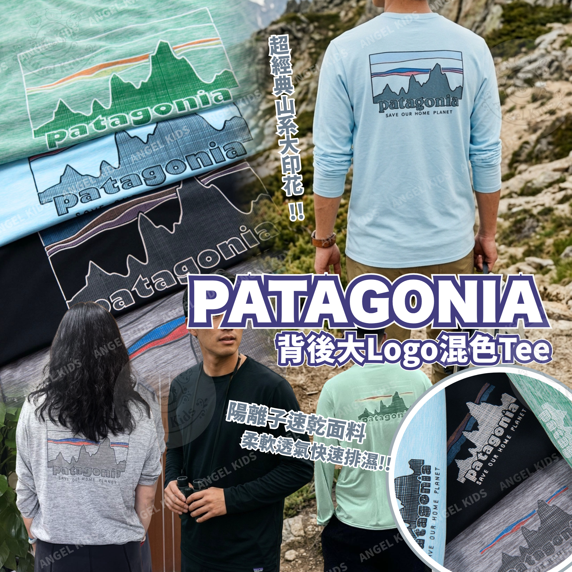 Patagonia 背後大Logo混色Tee 九月團
