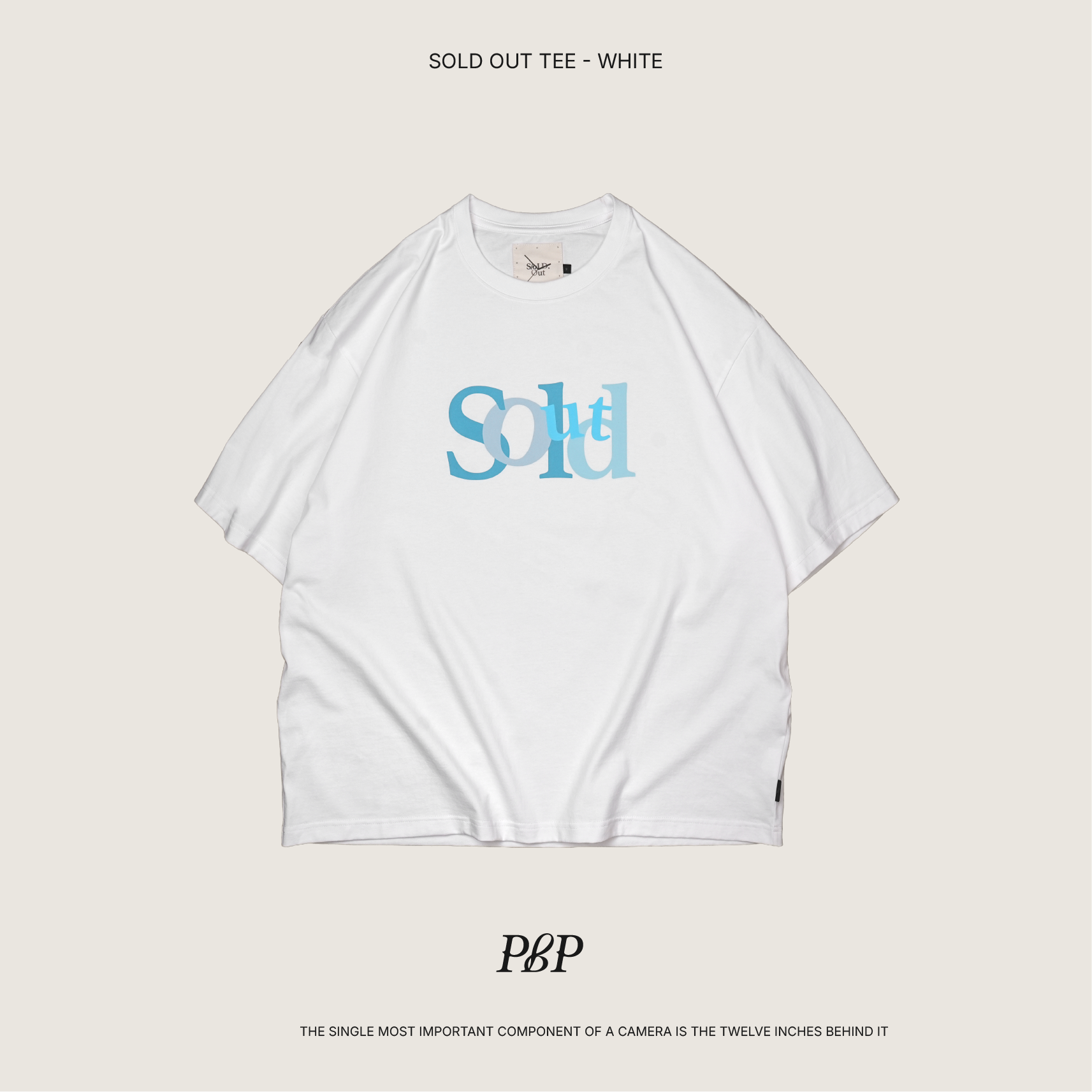 P.B.P - SOLD OUT TEE  - WHITE/BLUE