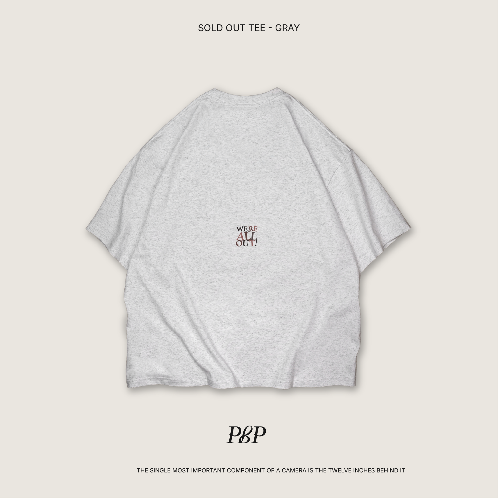 P.B.P - SOLD OUT TEE  - GRAY/RED