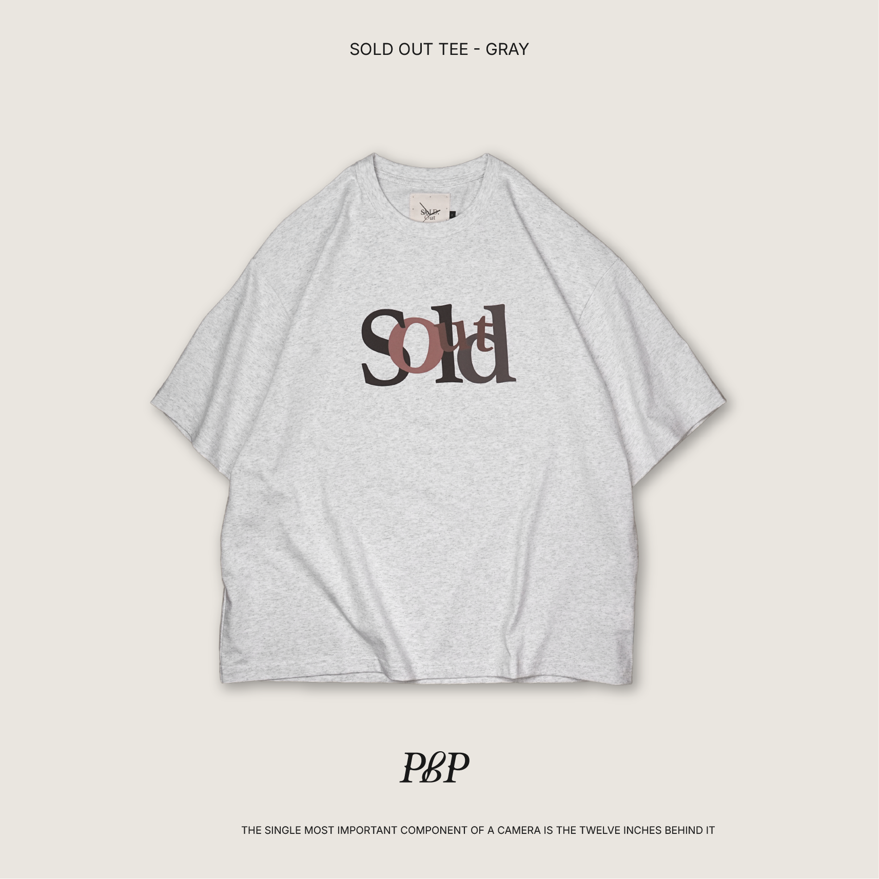 P.B.P - SOLD OUT TEE  - GRAY/RED