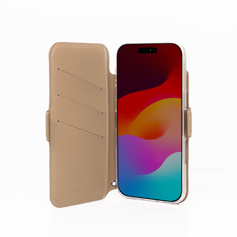 🇯🇵 Exclusive in Japan 🇯🇵 for iPhone 17 | EXQUISITE | Premium Pebble Leather Folio Case - Taupe