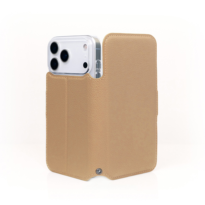 🇯🇵 Exclusive in Japan 🇯🇵 for iPhone 17 | EXQUISITE | Premium Pebble Leather Folio Case - Taupe