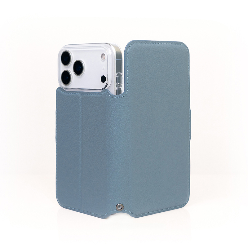 🇯🇵 Exclusive in Japan 🇯🇵 for iPhone 17 | EXQUISITE | Premium Pebble Leather Folio Case - Blue