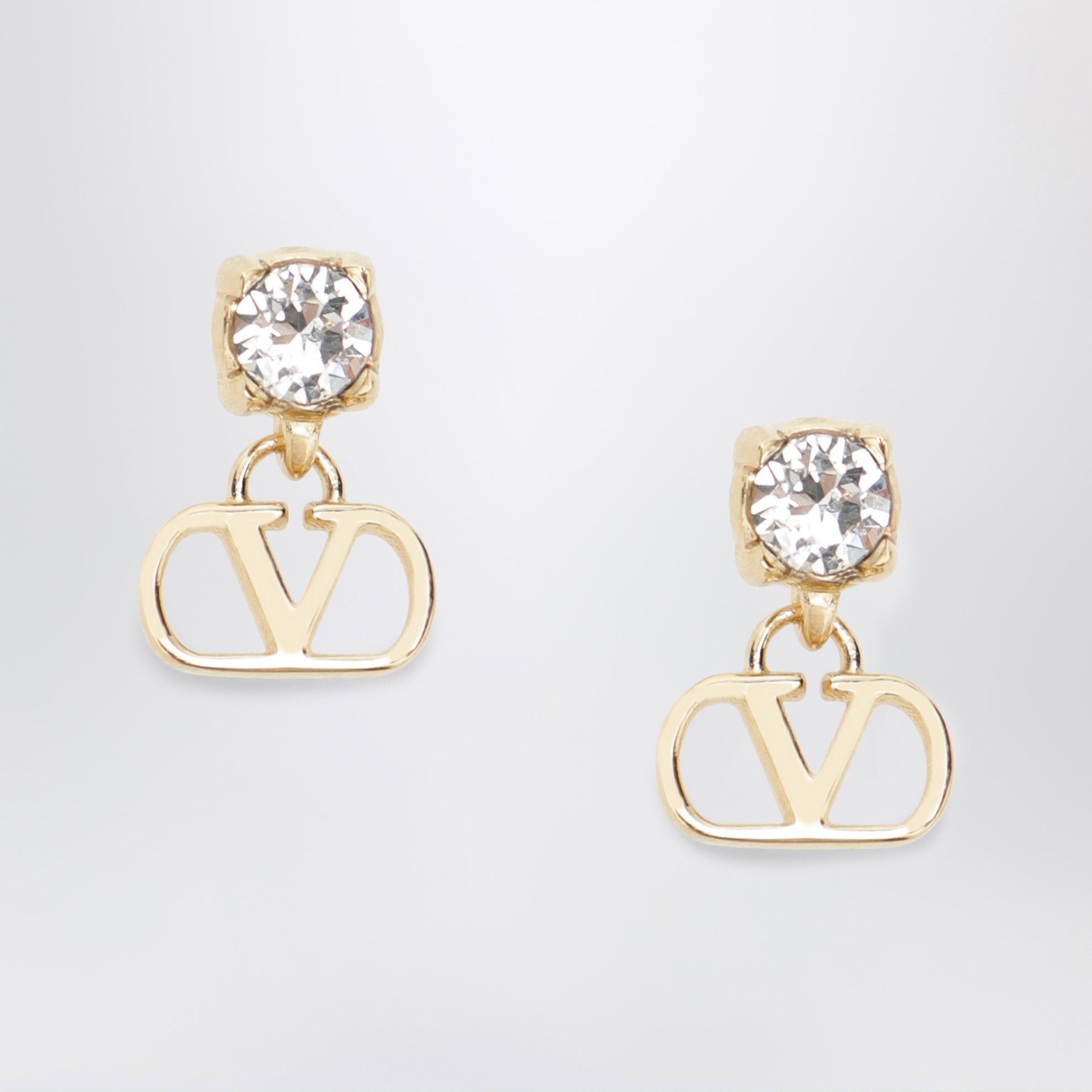 1FF0918-271 [VALENTINO] 金色 VLogo Signature 水晶耳環 金色/水晶 #9W0J0BV7YCW (EU)