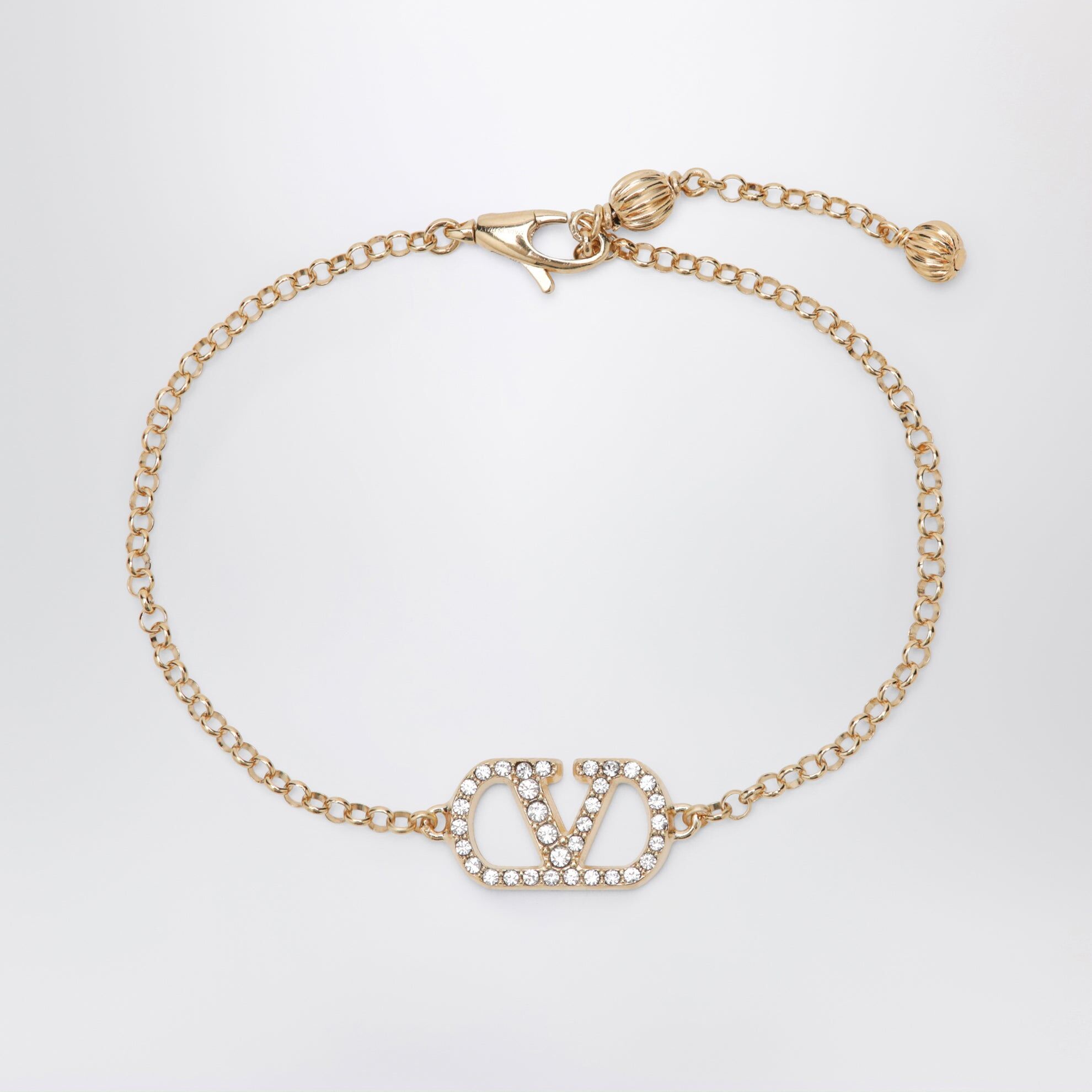 1FF0918-274 [VALENTINO] 金色 VLogo Signature 水晶手鏈 金色/水晶 #9W0J0CE9YCW (EU)