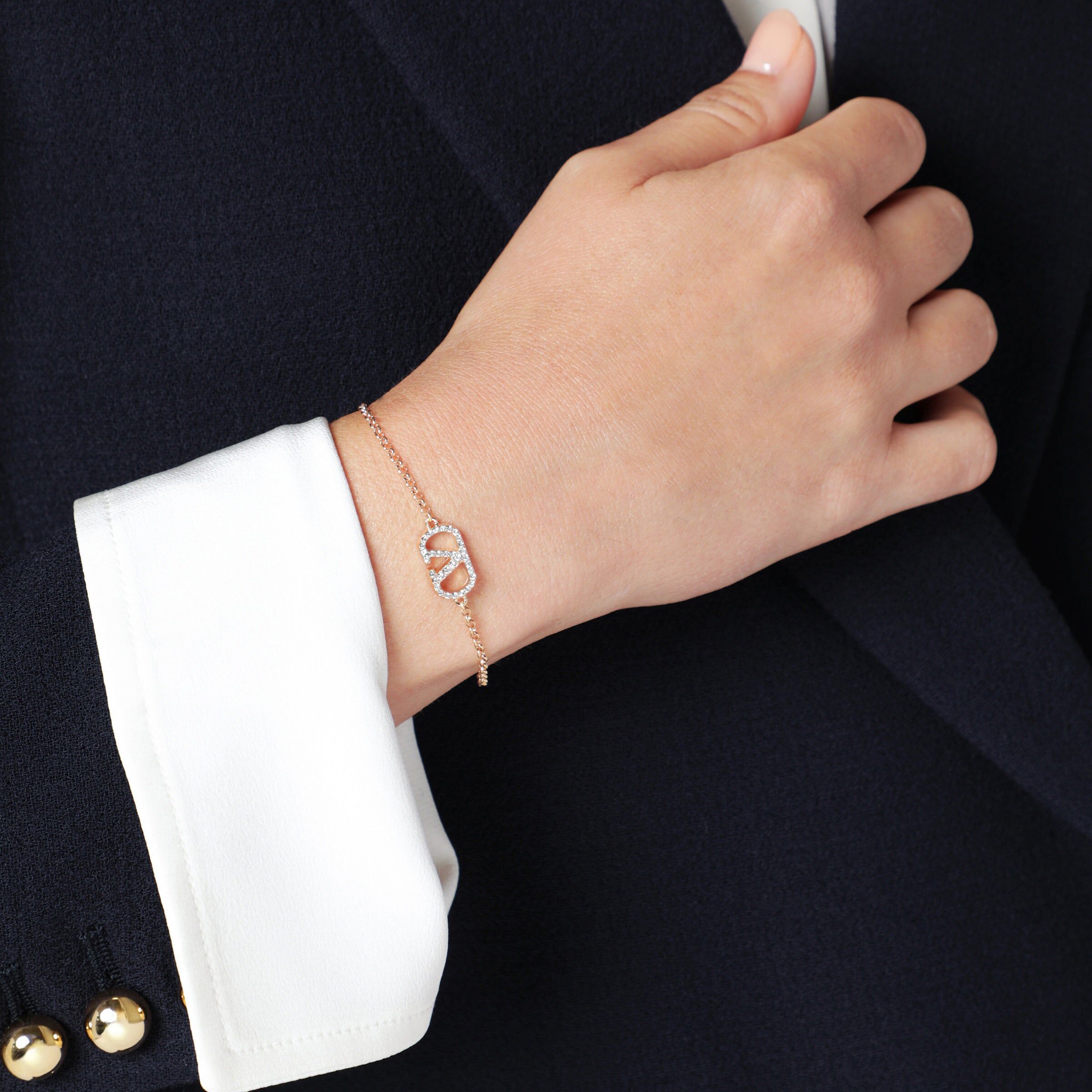 1FF0918-274 [VALENTINO] 金色 VLogo Signature 水晶手鏈 金色/水晶 #9W0J0CE9YCW (EU)