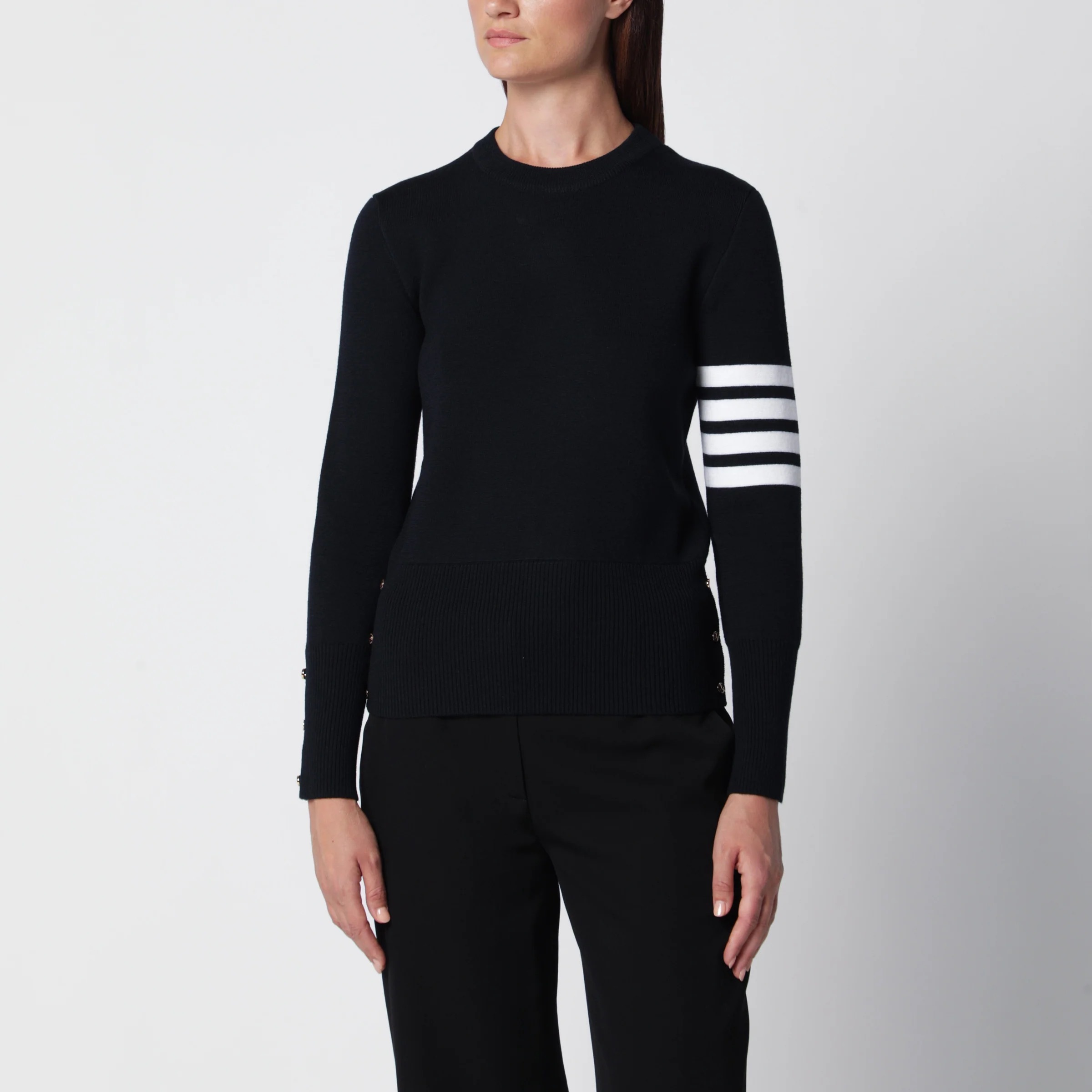 1FF0918-260 [THOM BROWNE] 4-Bar Milano 針織美麗諾羊毛毛衣 海軍藍 #FKA239A00014 (EU)