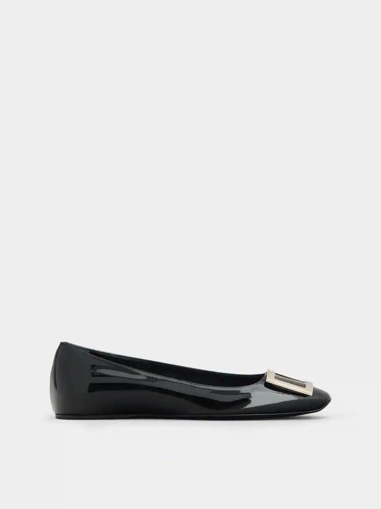 1FF0918-243 [ROGER VIVIER] Belle Vivier 漆皮芭蕾舞鞋 黑色 #RVW40415280D1P (EU)