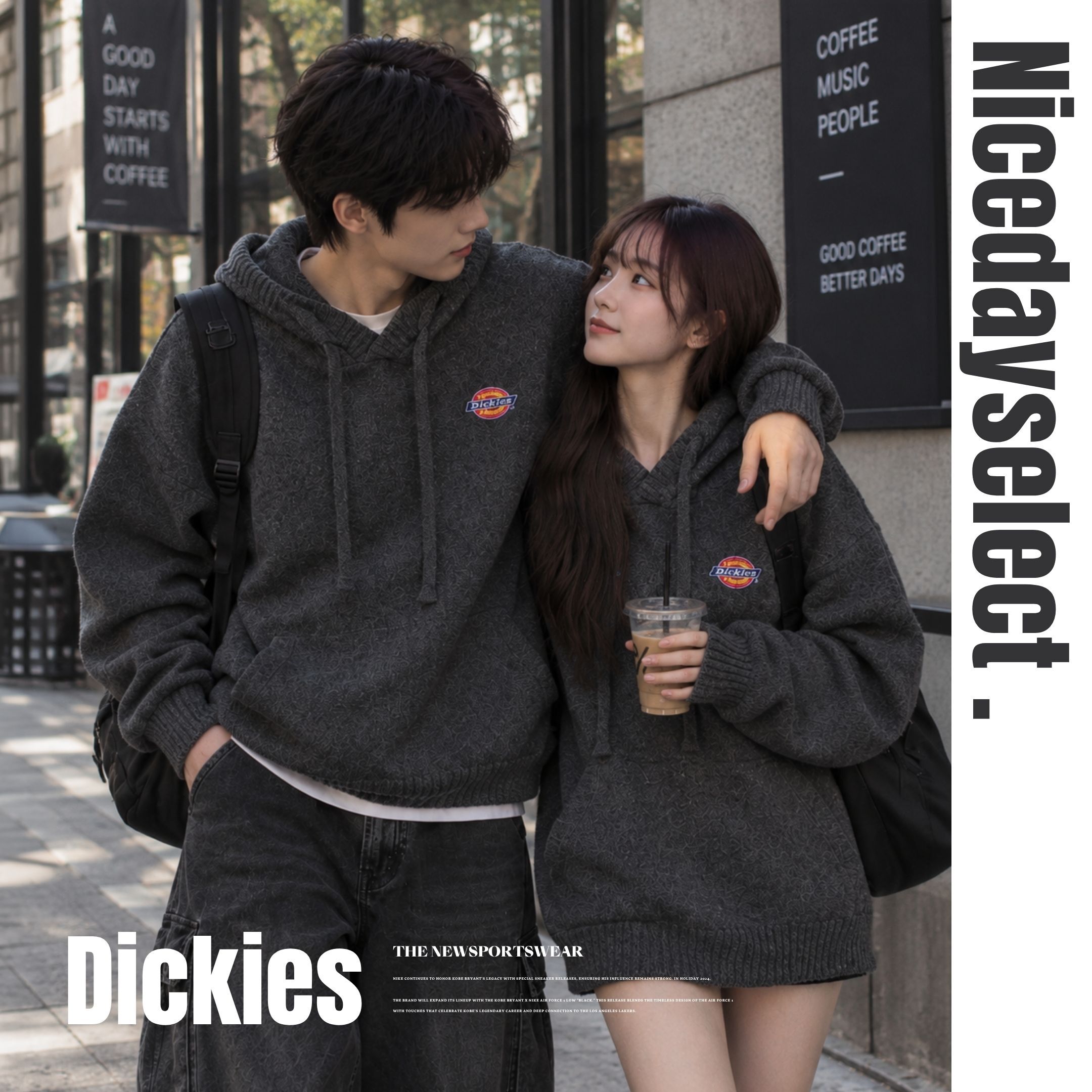 NICEDAY 服飾 代購 Dickies 針織 上衣 帽T 連帽 長袖 秋冬 灰 黑 穿搭 冬裝 外套